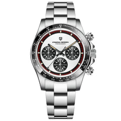 Berjani Quartz Watch Men's Chronograph Stainless Steel