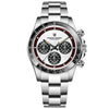 Image of Berjani Quartz Watch Men's Chronograph Stainless Steel Shopping