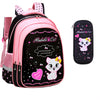 Image of Kids School Cute Cat Print Backpack Shopping