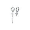 Image of Short Cross Chain Ear Clip Women's Rhinestone Earrings Shopping