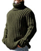 Image of Turtleneck Solid Color Slim Fit Knit Sweater Shopping