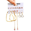 Image of Creative Simple Retro Love Star Chain Earings Set Shopping