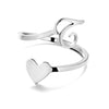 Image of Simple Letter Three-dimensional Loving Heart With Opening Adjustable Ring Shopping