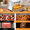 Image of Geek Chef Air Fryer 6 Slice 26QT 26L Air Fryer Fry Oil-Free   Extra Large Toaster Oven Combo   Air Fryer Oven  Roast  Bake   Broil  Reheat   Convection Countertop Oven   Stainless St Shopping