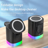 Image of 3 In 1 Magnetic Wireless Fast Charger For Smart Phone RGB Ambient Light Charging Station For Airpods IWatch Shopping