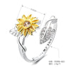 Image of Gold And Silver Two-tone Sunflower Flower Ring Shopping