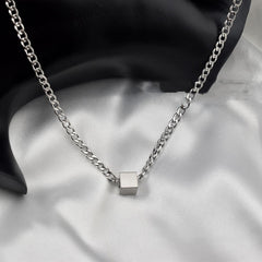 Fashion Stainless Steel Cube Pendant Necklace Shopping