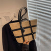 Image of Women's Large Capacity Fashion Shoulder Woven Bag Shopping