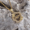 Image of Alloy Micro-inlaid Butterfly Heart-shaped Eye Pendant Necklace Shopping