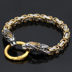 Nordic Fancy Wolf Head Emperor Bracelet