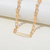 Image of European And American High-grade Retro U-shaped Double-layer Metal Chain Tag Necklace Shopping