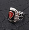 Image of Vintage Oil Dripping Red Cross Men's Personalized Stainless Steel Ring Shopping