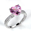 Image of Inlaid AAA Heart-shaped Zircon Ring Shopping