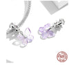 Image of Glass Butterfly Accessories S925 Sterling Silver Pendant Shopping