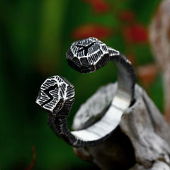 Nordic Viking Letter Stainless Steel Ring Titanium Steel Retro Stylish Opening Ring Shopping