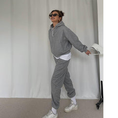 Lamb Wool Fleece Sweatshirt And Sweatpants