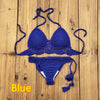 Image of Women's Fashion Solid Color Handmade Crochet Bikini Suit Shopping