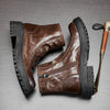 Image of Men's Autumn And Winter Genuine Leather High-top Platform Worker Trendy Boots Shopping