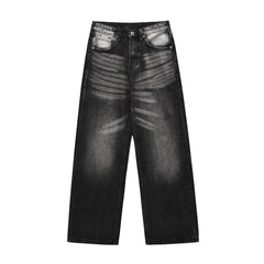 Contrast Color Washed Wide-leg Jeans Men Shopping