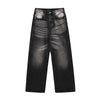 Image of Contrast Color Washed Wide-leg Jeans Men Shopping