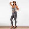 Image of Shascullfites Melody Denim Grey Shapers Butt Lift Push Up Jeans Two Piece Sets Womens Outifits Sexy Dance Party Club Wear Shopping