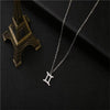 Image of Twelve Constellation Pendant Necklace Simple Titanium Steel Clavicle Chain Shopping