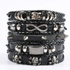 Image of Skull 8-word Alloy Accessories Five-piece Cowhide Shopping