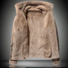 Image of Men's Casual Polo Collar Fur Thickened Fleece-lined Warm Jacket Shopping