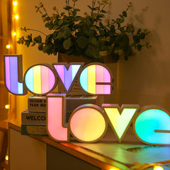 Valentines Day Decor LED LOVE Light Valentines Day Gift For Girlfriend Bithday Wedding Party Decoration Romantic Wedding Decor Shopping