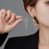 Image of S925 Sterling Silver Tang Grass Pattern Pin Earrings Shopping