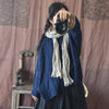 Image of Striped Yarn-dyed Linen Leisure Women's Coat Twill Stitching Wire Loose Artistic Shopping