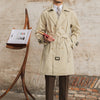 Image of Windproof Double-layer Collar Trench Coat Men's Mid-length Double-breasted Coat Shopping