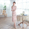 Image of Embroidered Sequins Vintage Standing Neck Cheongsam Shopping