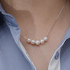 Image of Freshwater Pearl 6-7mm Perfect Circle Strong Light Fine Flaw Pendant S925 Silver Smile Style Necklace Shopping