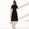 Image of Medium Length Black Chiffon Dress For Women Shopping