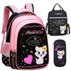 Image of Kids School Cute Cat Print Backpack Shopping