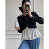 Image of Xiaoxiang Style Hepburn Style Shirt Collar Tweed Jacket Women Shopping