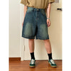 Image of American Style Retro Washed Loose All-match Casual Denim Shorts Shopping