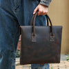 Image of Crazy Horse Leather Men's Handbag Thin And Portable Shopping