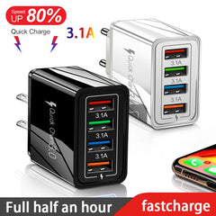 USB Charger Quick Charge 3.0 4 Phone Adapter For Tablet Portable Wall Mobile Charger Fast Charger Shopping