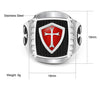 Image of Vintage Oil Dripping Red Cross Men's Personalized Stainless Steel Ring Shopping