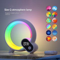 Creative Q Light Analog Sunrise Digital Display Alarm Clock Bluetooth Audio Intelligent Wake-up Q Colorful Atmosphere Light Shopping