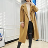 Image of High-end Water Ripple Woolen Coat Women's Mid-length Fall Winter Fashion Casual Reversible Cashmere Coat Shopping