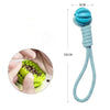 Image of Dog Toys Treat Balls Interactive Hemp Rope Rubber Leaking Balls For Small Dogs Chewing Bite Resistant Toys Pet Tooth Cleaning Bite Resistant Toy Ball For Pet Dogs Puppy Shopping