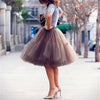 Image of Black Tulle-Layered High-Waist A-Line Skirt, Women's Tutu Skirt Mesh Splicing Skirt Multi-layer Cake A-line Pleated Skirt Fairy Skirt Shopping