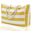 Image of Striped Beach Large Storage Canvas Traveling Bag Shopping