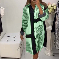 Fashion Printed Long Sleeve Loose Dress Shopping