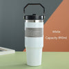 Image of Portable Car Cup Stainless Steel Cup Travel Sports Water Bottle With Handle Cover Coffee Tumbler Cup Shopping