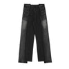 Image of Stitching Loose Straight-leg Denim Trousers Men Shopping