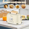 Image of Toaster 2 Slice Retro Toaster Stainless Steel With 6 Bread Shade Settings And Bagel Cancel Defrost Reheat Function, Cute Bread Toaster With Extra Wide Slot And Removable Crumb Tray Shopping